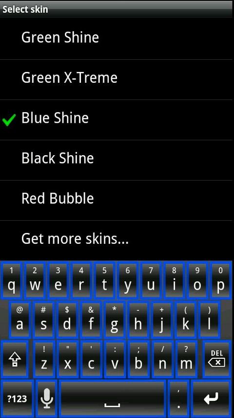 Blue Shine HD Keyboard Skin 1.0