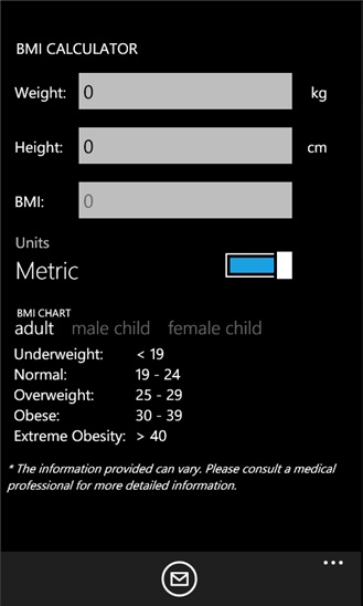 BMI Caclulator 1.3.0.0