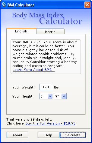 BMI Calculator (Body Mass Index) 1.0