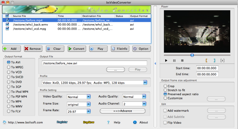 Boilsoft Video Converter for Mac 1.01