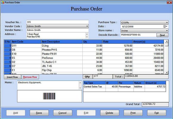 Bookkeeping Software with Barcode 3.0.1.5