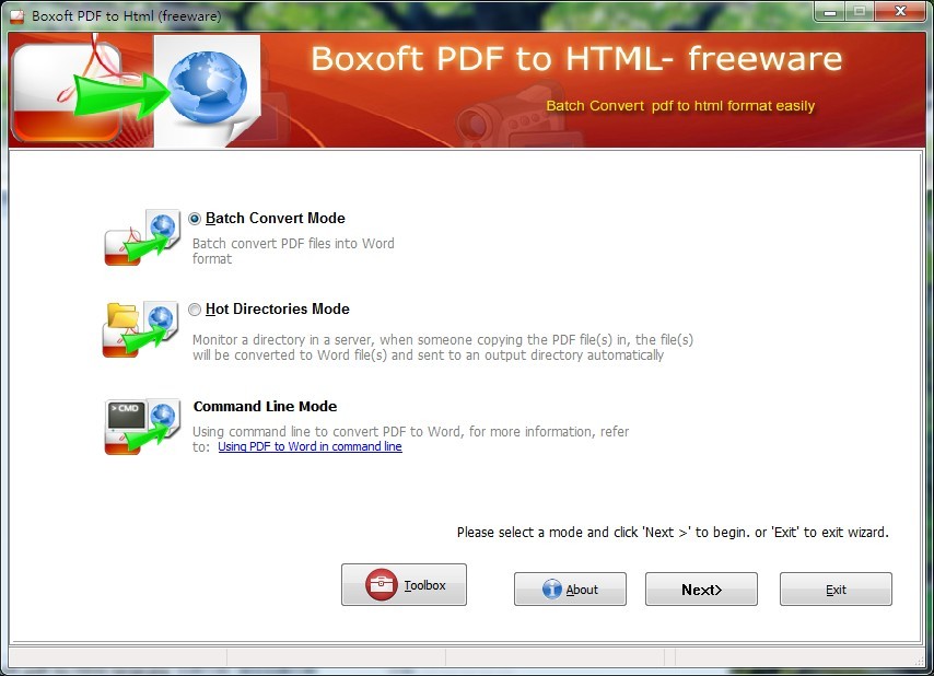 Boxoft Free PDF to Html (freeware) 1.0