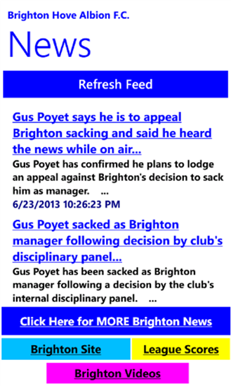 Brighton Hove Football News 1.2.0.0