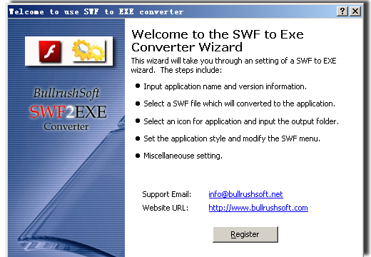 BullrushSoft Swf2exe Converter 2.01
