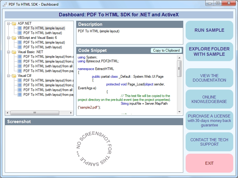 Bytescout PDF To HTML SDK 9.0.0.3079