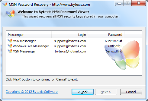 Bytexis MSN Password Recovery 1.1.525.2013