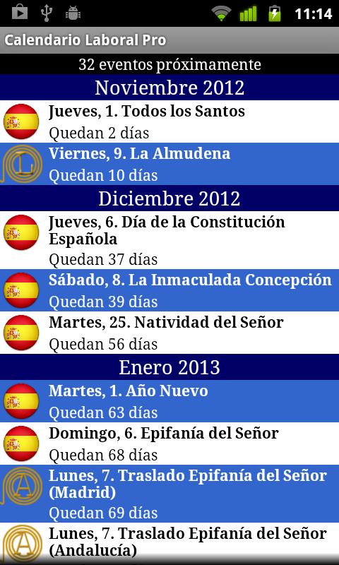 Calendario Laboral España PRO 1.2