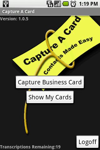 Capture A Card-Android 1.0