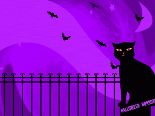 Cat and Bats Halloween Wallpaper 2.0