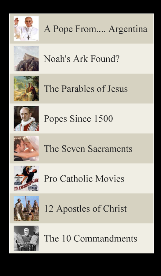 Catholic Lists 1.0