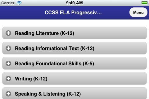 CCSS ELA Progressive Continuum 1.3