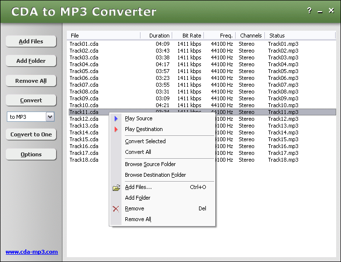 CDA to MP3 Converter 3.2.1159