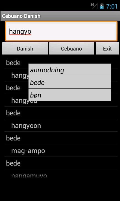 Cebuano Danish Dictionary 6.4