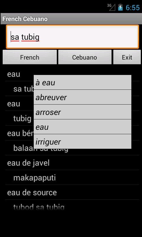 Cebuano French Dictionary 6.4