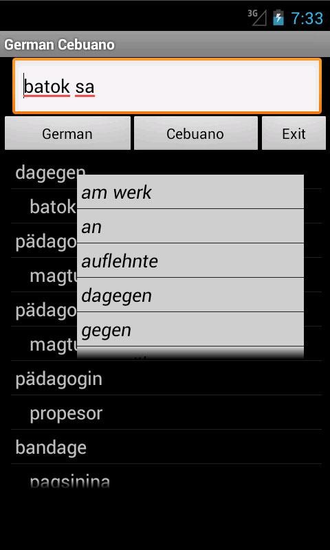 Cebuano German Dictionary 6.4