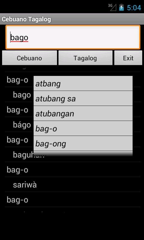 Cebuano Tagalog Dictionary 6.4
