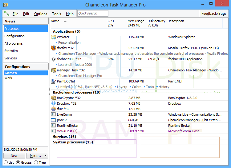 Chameleon Task Manager Pro 4.0.0.701.0