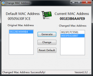 Change MAC Address 1.3.2