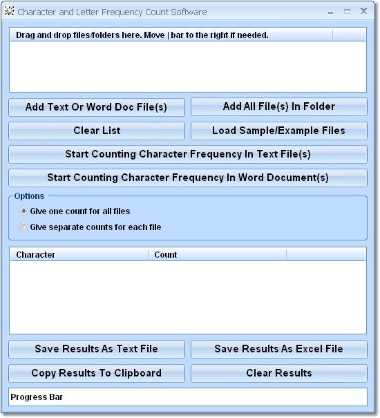 Character and Letter Frequency Count Software 7.0