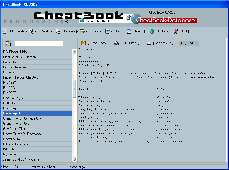 CheatBook Issue 03/ 03- 2007