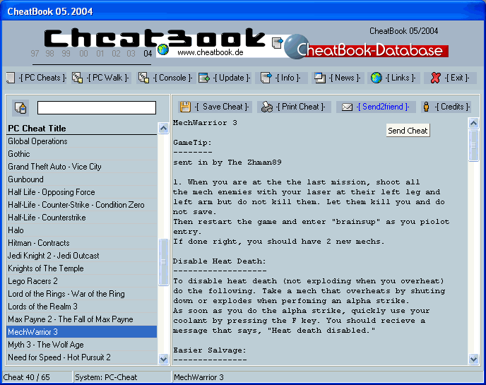 CheatBook Issue 05/ 05/ 2004
