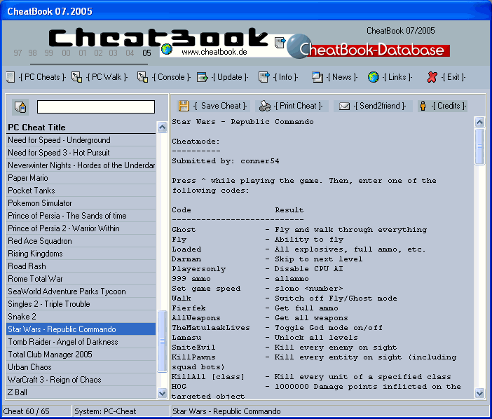 CheatBook Issue 07/ 07/ 2005