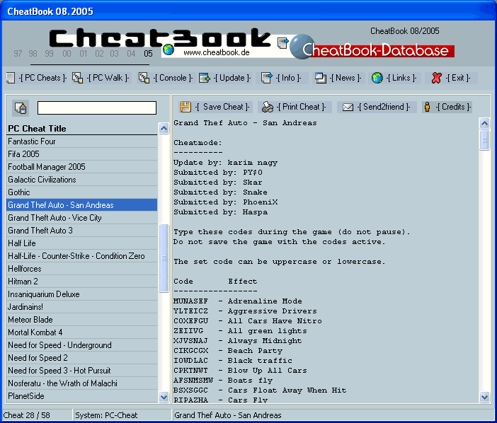CheatBook Issue 08/ 08/ 2005