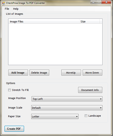 CheckPrixa Image To PDF Converter 1.0