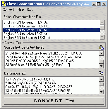 Chess Game Notation File Converter 1.0