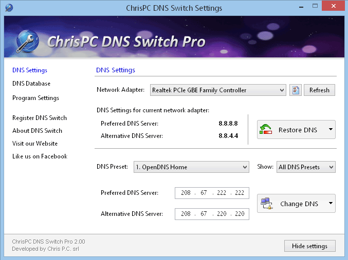 ChrisPC DNS Switch Pro 2.00