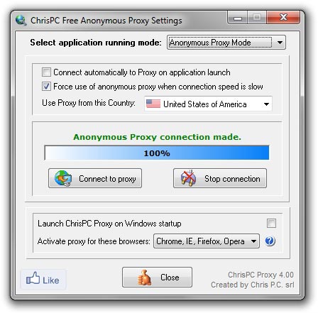 ChrisPC Free Anonymous Proxy 4.10
