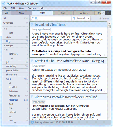 CintaNotes Free Personal Notes Manager 2.0.4