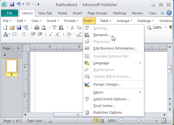 Classic Menu for Publisher 2010 3.01