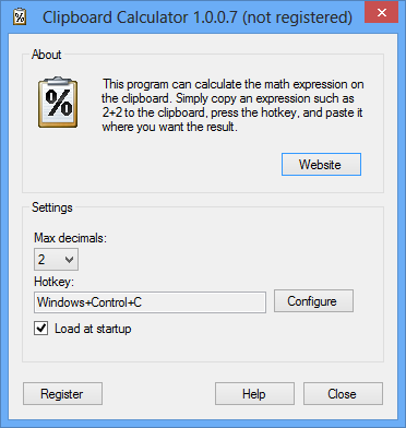 Clipboard Calculator 1.0.0.7