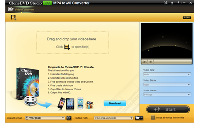 CloneDVD Studio Free MP4 to AVI Converte 1.0.0.0