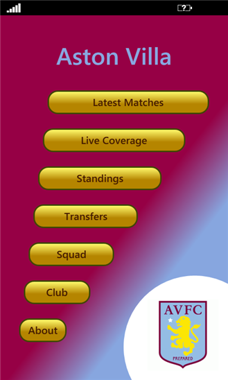 ClubSPORTS Aston Villa 1.0.0.0