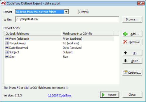 CodeTwo Outlook Export 1.2.5.1