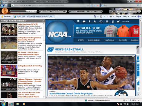 College Basketball IE Browser Theme 0.9.1.0