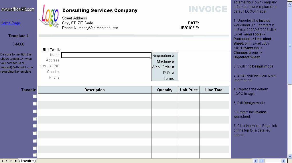 Consulting Invoice Template 1.10