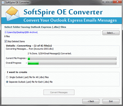 Convert .DBX into Outlook 2010 5.6