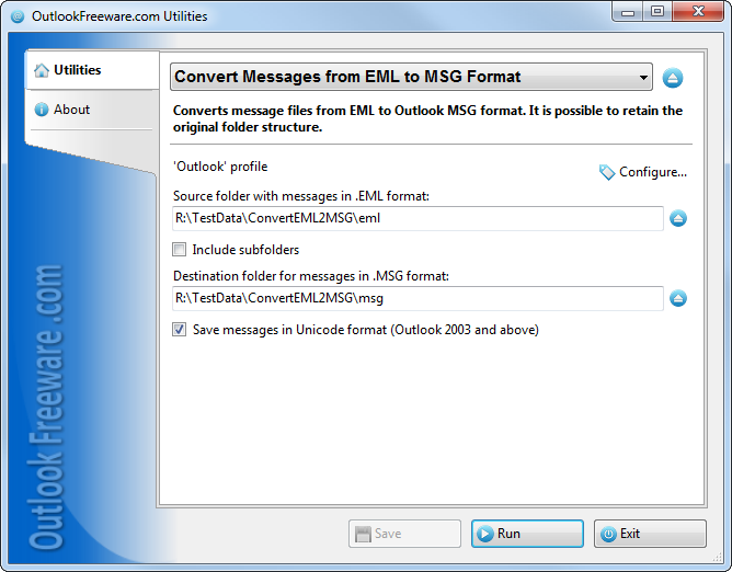 Convert Messages from EML to MSG Format 2.5