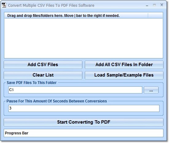 Convert Multiple CSV Files To PDF Files Software 7.0