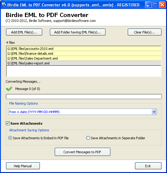 Convert Multiple EML to PDF 7.0.2