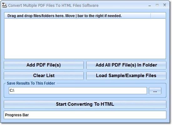 Convert Multiple PDF Files To HTML Files Software 7.0