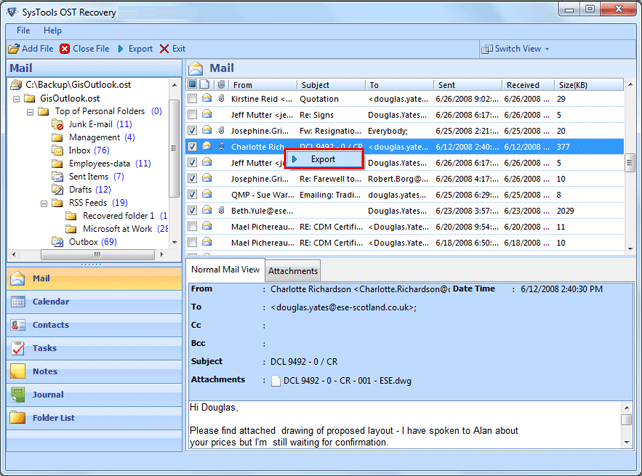 Convert OST into PST Outlook 2007 4.4