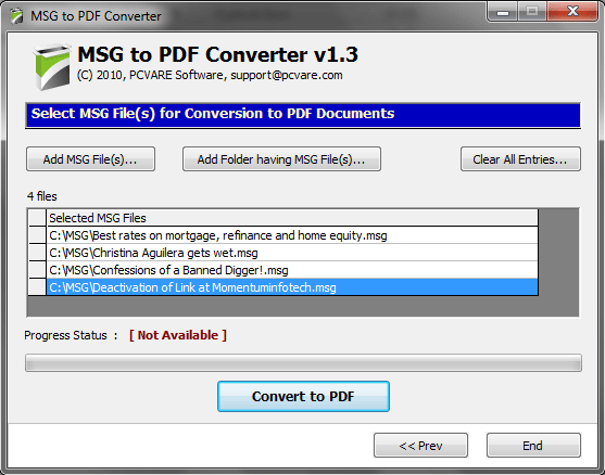 Convert Outlook to PDF 4.5