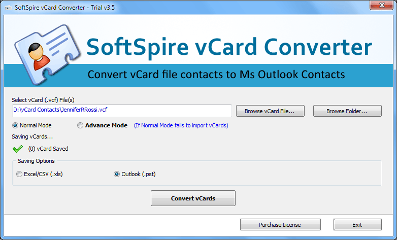Convert vCard for Outlook 3.9