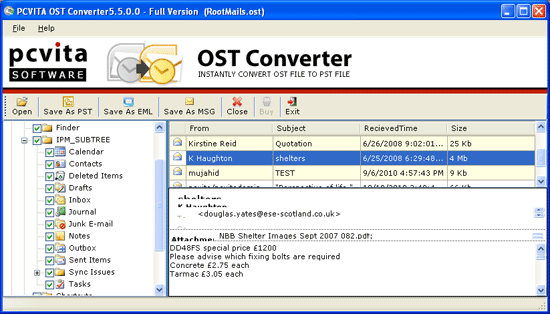 Converter OST PST Outlook 5.5