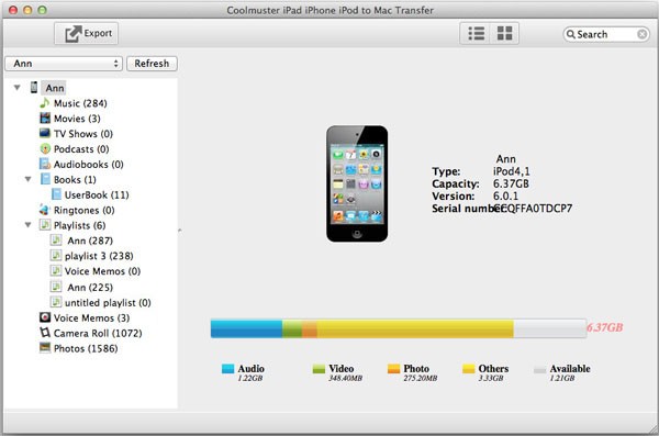 Coolmuster iPad iPhone iPod to Mac Transfer 2.1.4