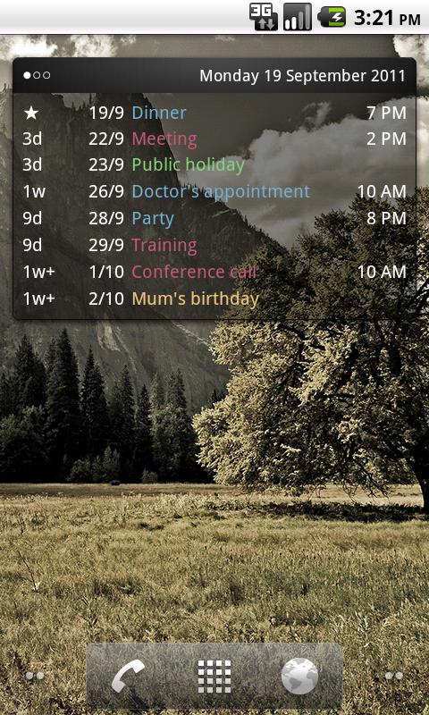 Countdown Calendar Widget Varies with device